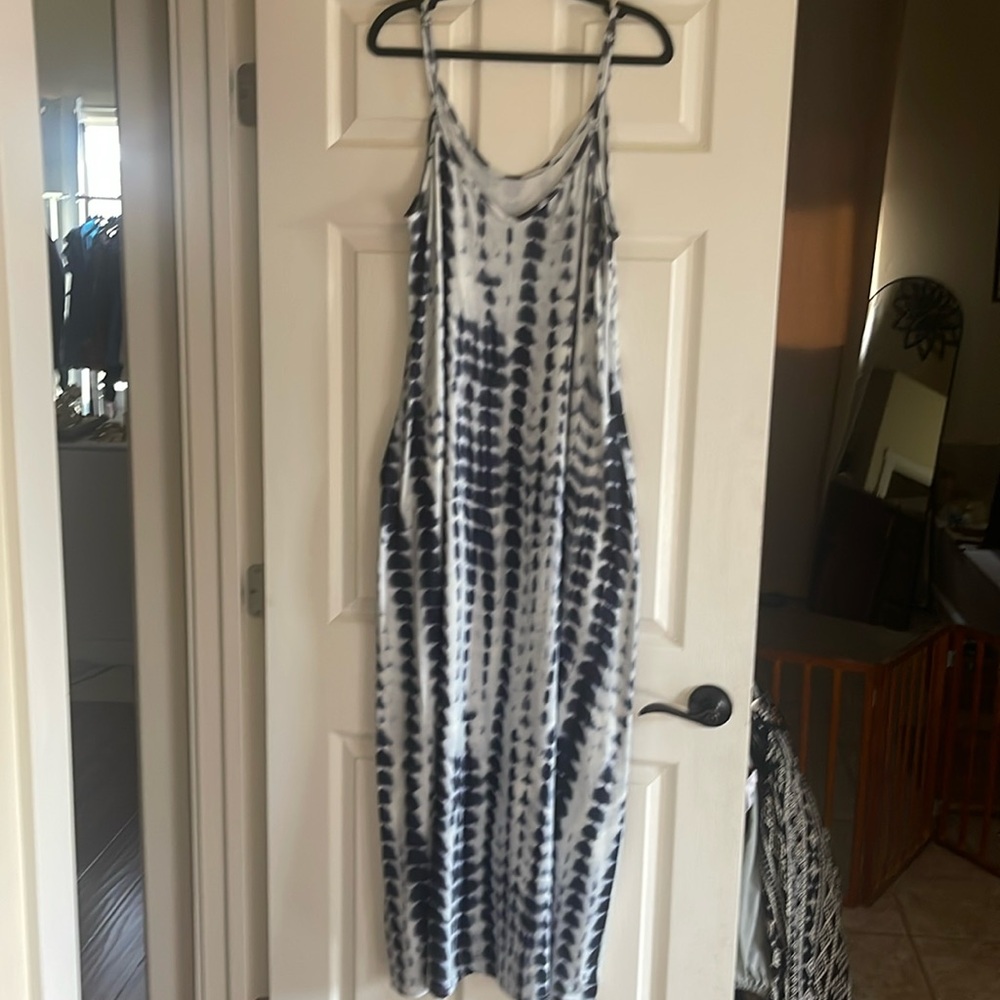 Large tie-dye long maxi dress